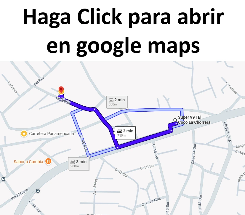 Mapa de ubicación de propiedad en venta en El Coco, La Chorrera